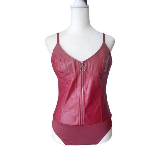 NWT - Guess IFRA PU Bodysuit (Size: L) - Picture 1 of 2
